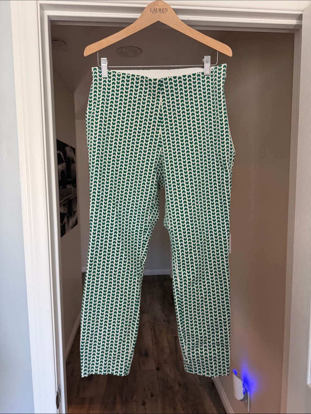 a new day Green & White Patterned Cropped Pants